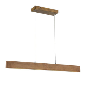 Farmhouze Light-Rustic Linear Wood Dimmable LED Kitchen Island Pendant -Chandelier-Walnut-