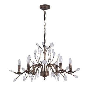 Farmhouze Light-Rustic Vintage Crystal Branch Chandelier-Chandelier-6-Lt-