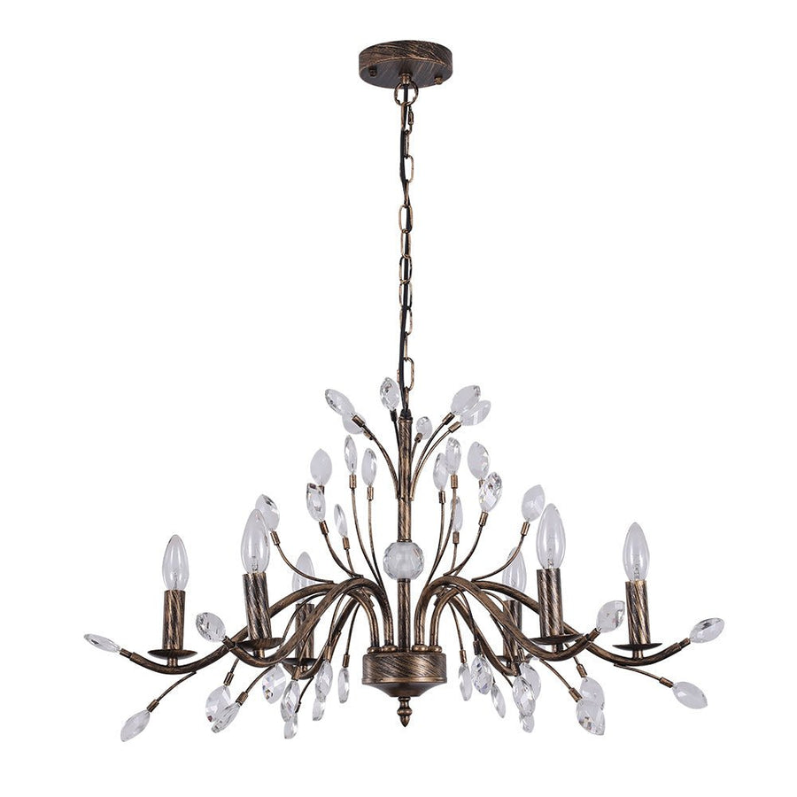 Farmhouze Light-Rustic Vintage Crystal Branch Chandelier-Chandelier-6-Lt-