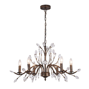 Farmhouze Light-Rustic Vintage Crystal Branch Chandelier-Chandelier-6-Lt-