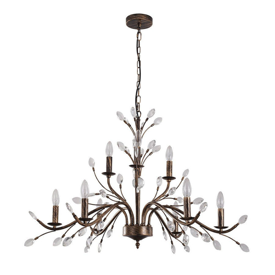 Farmhouze Light-Rustic Vintage Crystal Branch Chandelier-Chandelier-6-Lt-