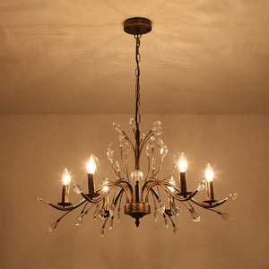 Farmhouze Light-Rustic Vintage Crystal Branch Chandelier-Chandelier-9-Lt-