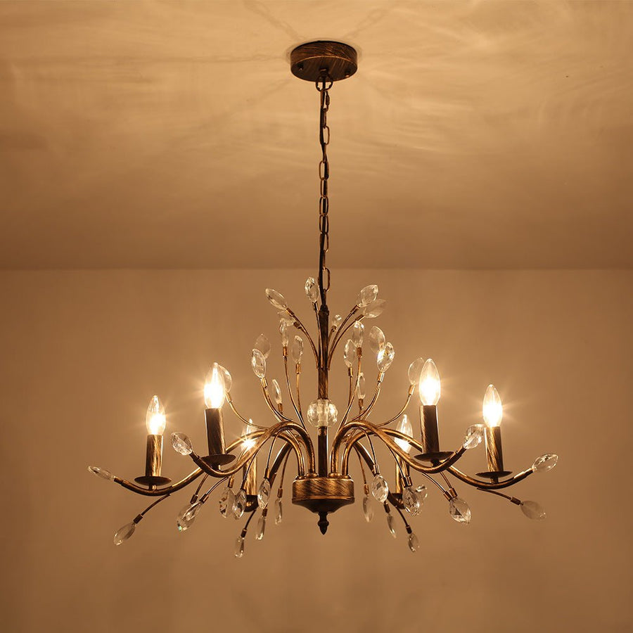 Farmhouze Light-Rustic Vintage Crystal Branch Chandelier-Chandelier-9-Lt-