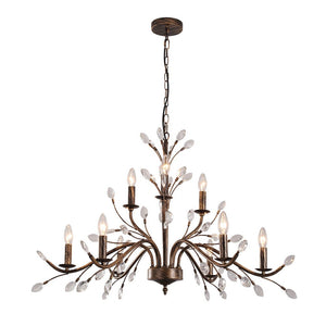 Farmhouze Light-Rustic Vintage Crystal Branch Chandelier-Chandelier-9-Lt-