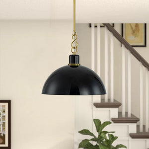 Farmhouze Light-Scandinavian 1-Light Iron Dome Pendant Light-Pendant-Black-