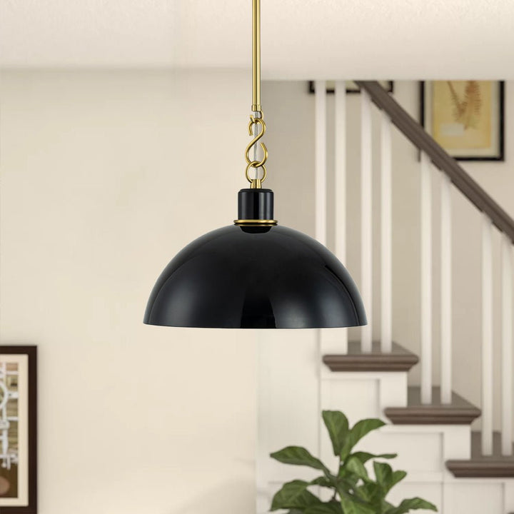 Farmhouze Light-Scandinavian 1-Light Iron Dome Pendant Light-Pendant-Black-