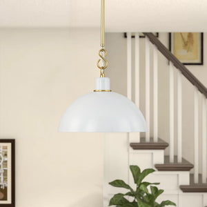 Farmhouze Light-Scandinavian 1-Light Iron Dome Pendant Light-Pendant-White-