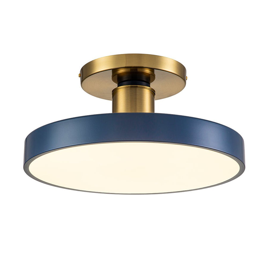 Farmhouze Light-Scandinavian Blue Round LED Semi Flush Mount Light-Ceiling Light-Blue-