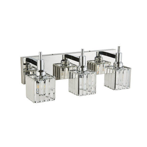 Farmhouze Light-Square Crystal Shade Vanity Light-Wall Sconce-2-Light-Chrome