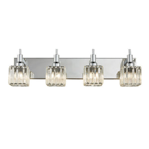 Farmhouze Light-Square Crystal Shade Vanity Light-Wall Sconce-2-Light-Chrome