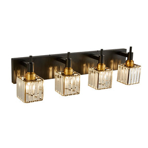 Farmhouze Light-Square Crystal Shade Vanity Light-Wall Sconce-2-Light-Chrome