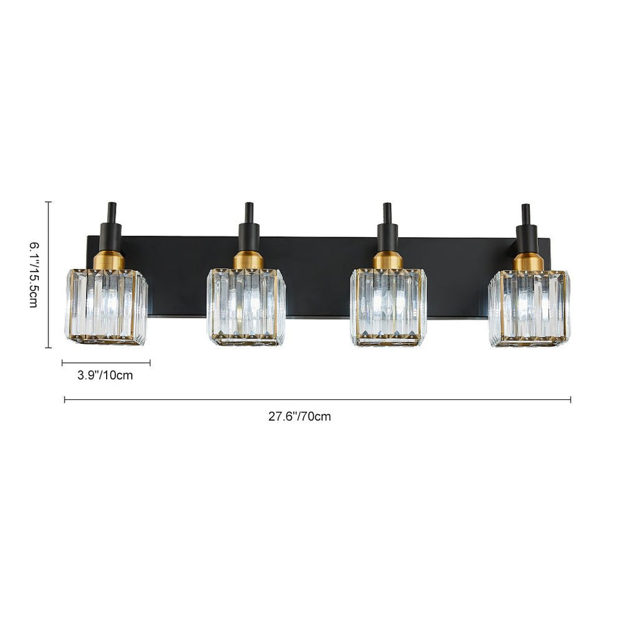 Farmhouze Light-Square Crystal Shade Vanity Light-Wall Sconce-2-Light-Chrome