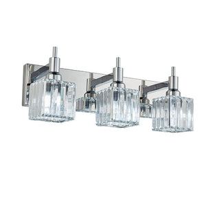 Farmhouze Light-Square Crystal Shade Vanity Light-Wall Sconce-2-Light-Chrome