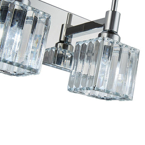 Farmhouze Light-Square Crystal Shade Vanity Light-Wall Sconce-2-Light-Chrome