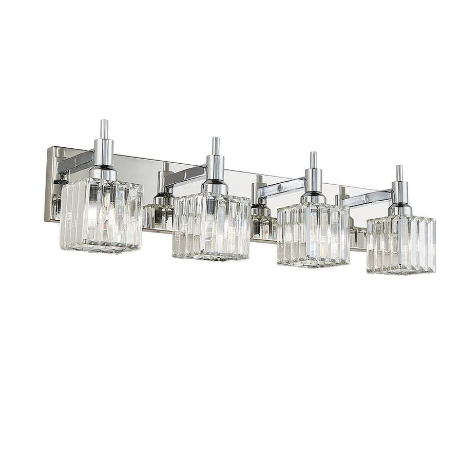 Farmhouze Light-Square Crystal Shade Vanity Light-Wall Sconce-2-Light-Chrome