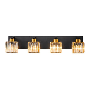 Farmhouze Light-Square Crystal Shade Vanity Wall Sconce-Wall Sconce-2-Light-Chrome