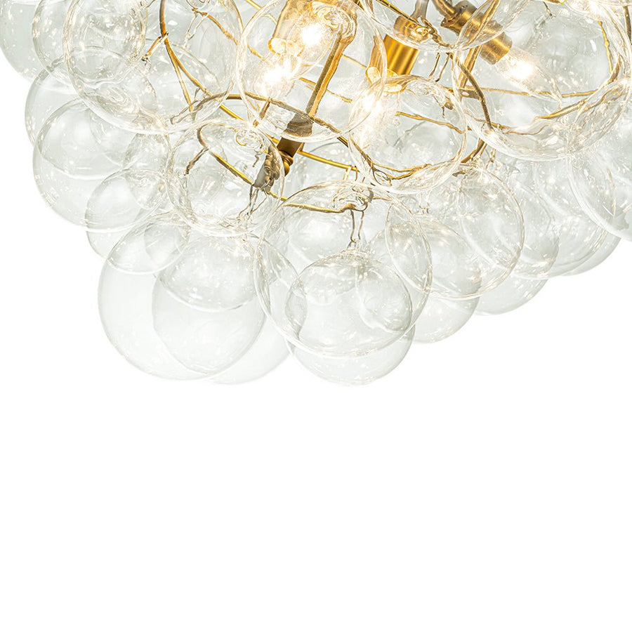 Farmhouze Light-Stunning 9-Light Glass Ball Cluster Bubble Chandelier-Chandelier-Brass-