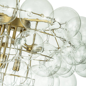 Farmhouze Light-Stunning 9-Light Glass Ball Cluster Bubble Chandelier-Chandelier-Brass-