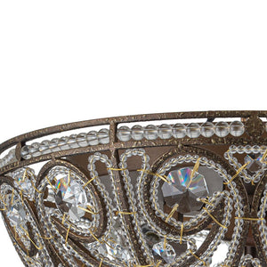 Farmhouze Light-Vintage Bronze Crystal Bowl Flush Mount Ceiling Light-Ceiling Light-Bronze-
