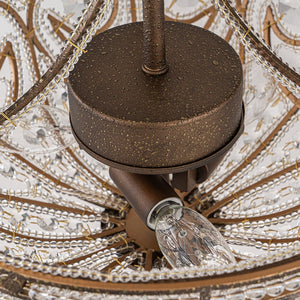 Farmhouze Light-Vintage Bronze Crystal Bowl Semi Flush Ceiling Light-Ceiling Light-Bronze-