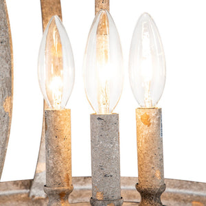 Farmhouze Light-Vintage Distressed 3-Light Metal Lantern Pendant Light-Chandelier-Rusty-