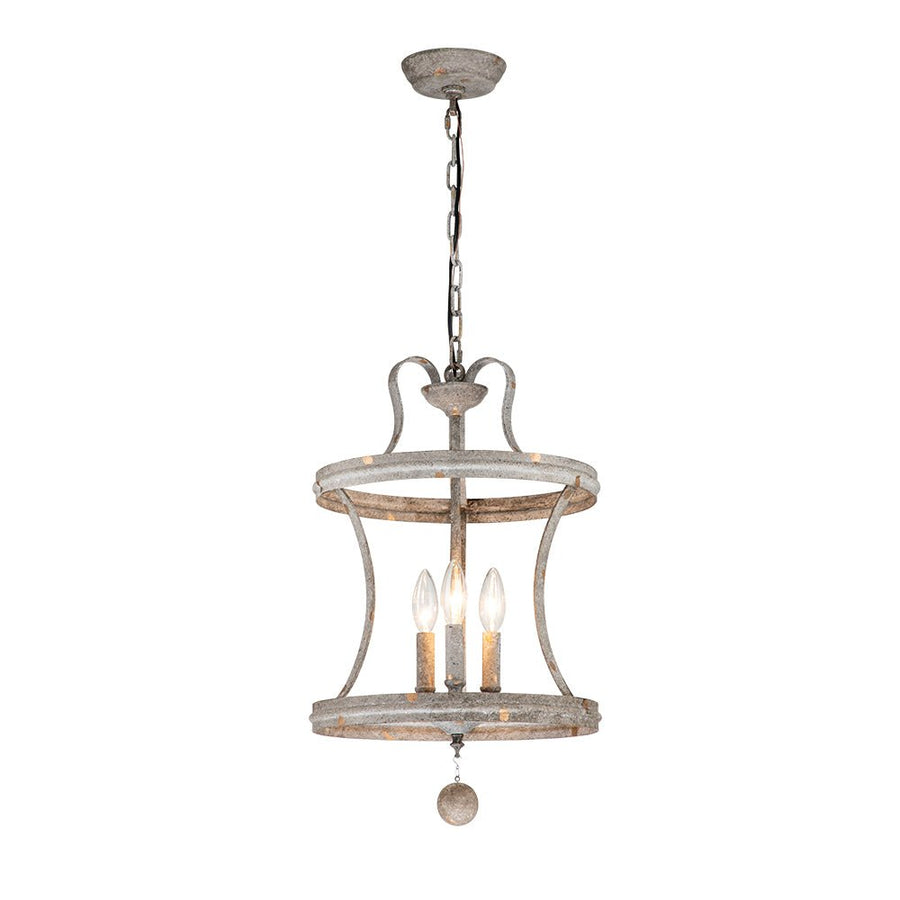 Farmhouze Light-Vintage Distressed 3-Light Metal Lantern Pendant Light-Chandelier-Rusty-