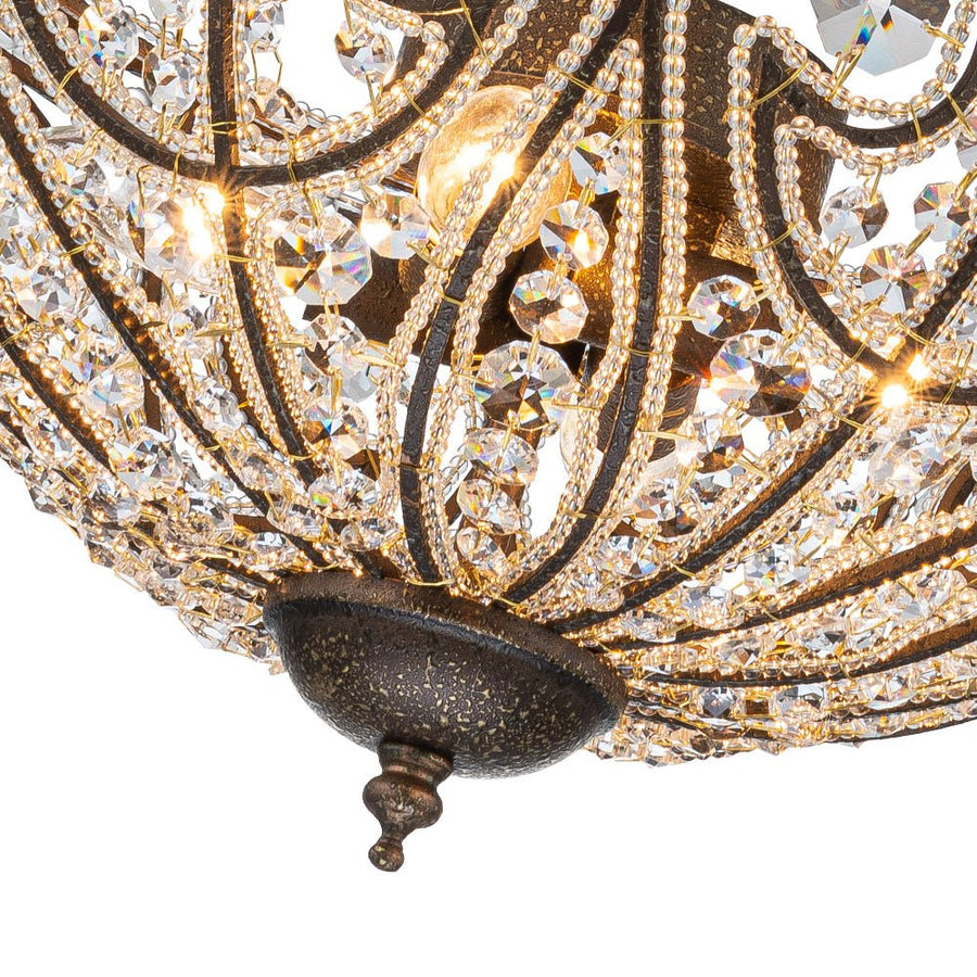 Farmhouze Light-Vintage French Bronze Empire Crystal Chandelier-Chandelier-Bronze-