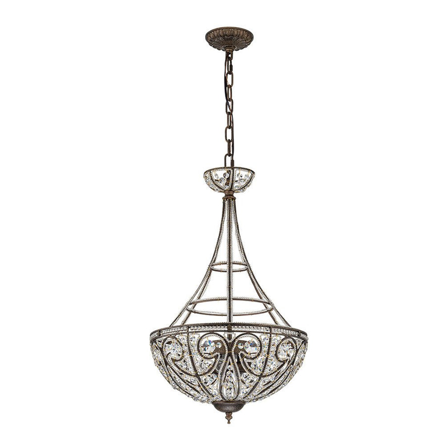 Farmhouze Light-Vintage French Bronze Empire Crystal Chandelier-Chandelier-Bronze-
