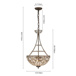 Farmhouze Light-Vintage French Bronze Empire Crystal Chandelier-Chandelier-Bronze-