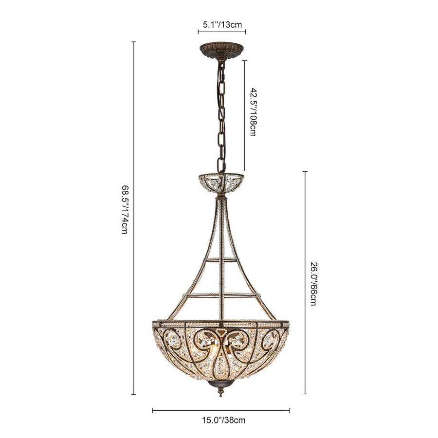 Farmhouze Light-Vintage French Bronze Empire Crystal Chandelier-Chandelier-Bronze-