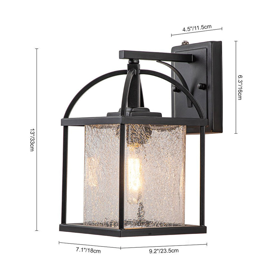 Farmhouze Light-Waterproof 1-Light Square Lantern Outdoor Wall Sconce-Wall Sconce-2 Packs-