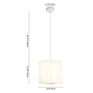 Farmhouze Light-White Fabric Lantern Pendant Light-Pendant-Ball-