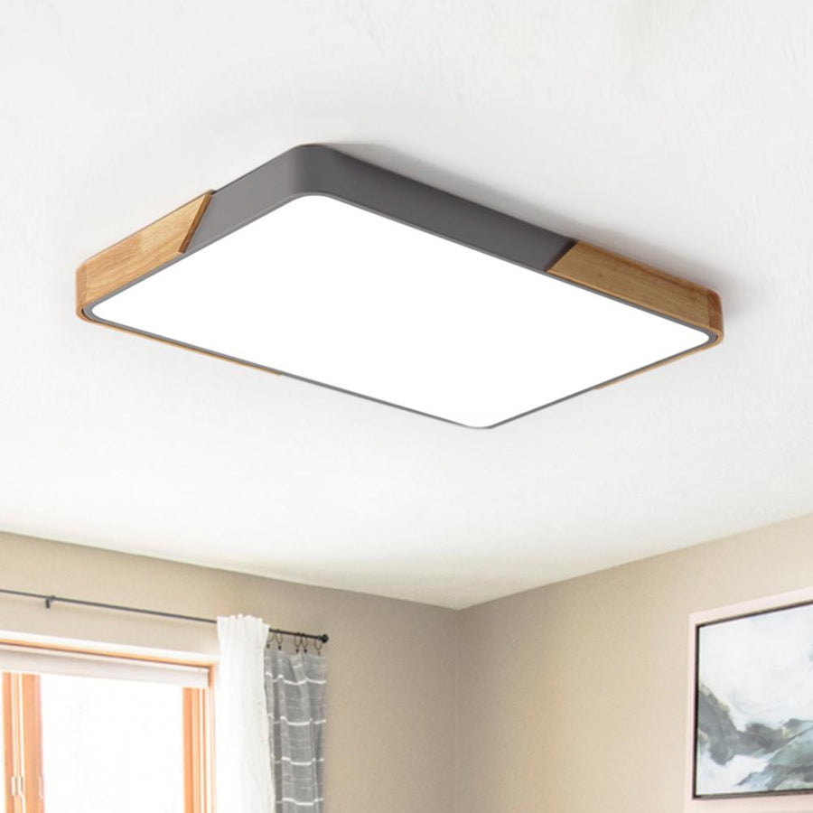 Farmhouze Light-Wood Rectangle LED Ceiling Light-Ceiling Light-Grey-