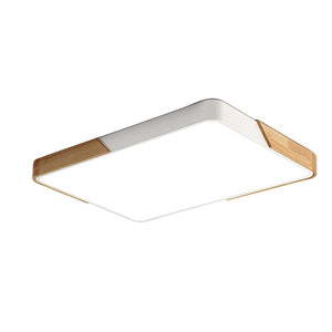 Farmhouze Light-Wood Rectangle LED Ceiling Light-Ceiling Light-White-