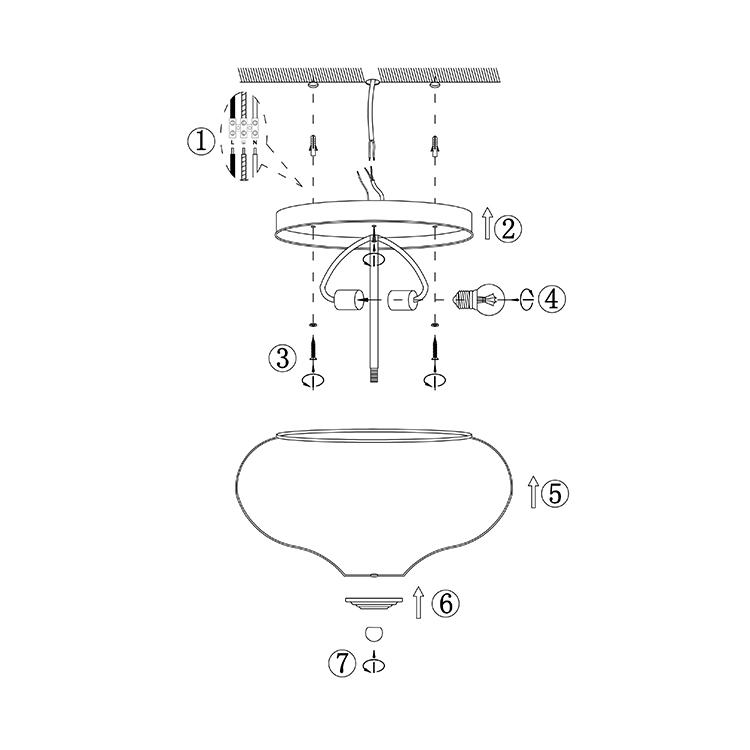 Farmhouze Lighting-Farmhouse Glass Flush Mount Ceiling Light-Ceiling Light-Default Title-