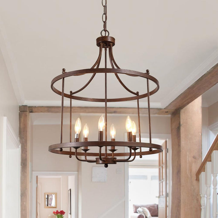 Farmhouze Lighting-Farmhouse Metal Drum Wireframe Pendant Light-Pendant-Default Title-