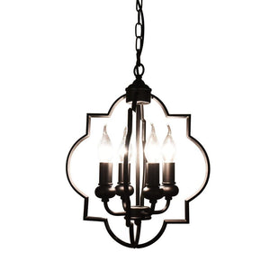 Farmhouze Lighting-Farmhouse Rustic 4-Light Lantern Pendant Lighting-Pendant-Black-