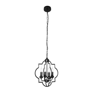 Farmhouze Lighting-Farmhouse Rustic 4-Light Lantern Pendant Lighting-Pendant-Black-