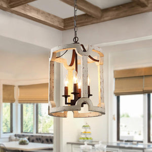 Farmhouze Lighting-Farmhouse Wood Cylinder Drum Pendant Light-Pendant-Default Title-