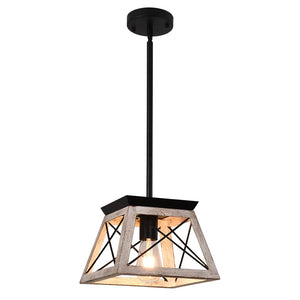 Farmhouze Lighting-Farmhouse Wood Lantern Single Pendant Light-Pendant-White-