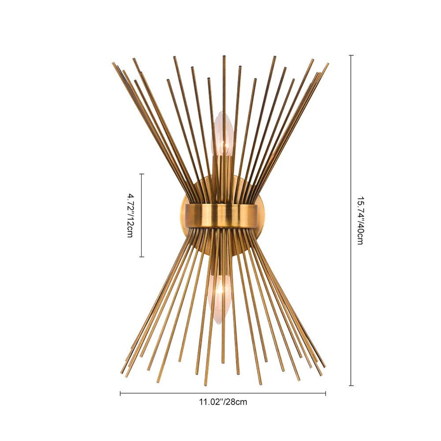 Farmhouze Lighting-Mid Century 2-Light Sunburst Wall Sconce-Wall Sconce-Default Title-