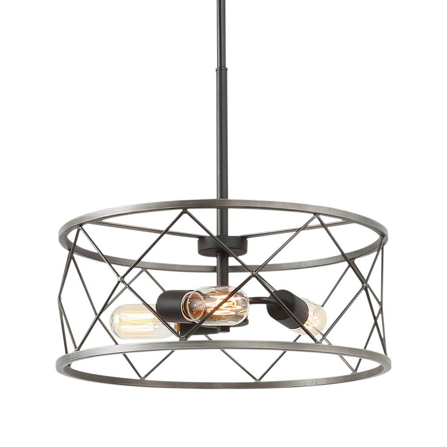 Farmhouze Lighting-Rustic Cage Frame Drum Pendant Light-Pendant-Default Title-