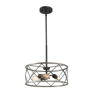 Farmhouze Lighting-Rustic Cage Frame Drum Pendant Light-Pendant-Default Title-